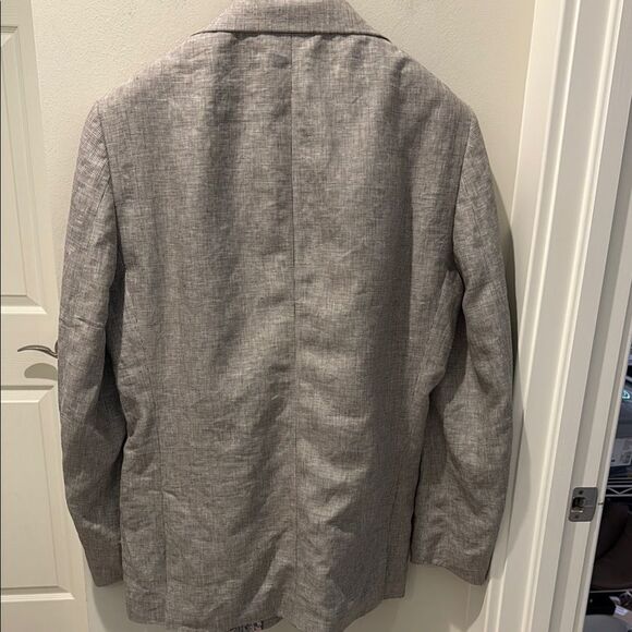 TALLIA Tan/ Brown Sport Coat  Linen Micro Houndstooth pattern size 44L - Picture 4 of 15